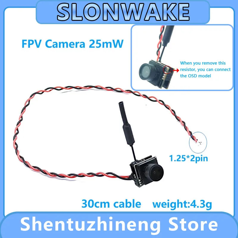 EWRF mini VTX 5.8G 48CH 25mW FPV transmitter+600TVL 120 degree AIO FPV Camera with 30cm Connecting Cable for RC FPV Racing Drone EWRF mini VTX 5.8G 48CH 25mW FPV transmitter+600TVL 120 degree AIO FPV Camera with 30cm Connecting Cable for RC FPV Racing Drone